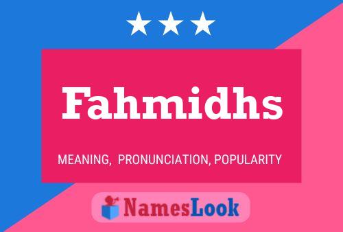 Fahmidhs Name Poster