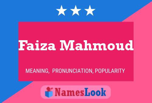 Faiza Mahmoud Name Poster