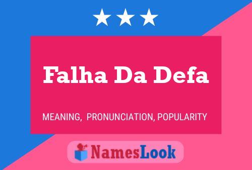 Falha Da Defa Name Poster