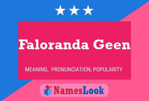 Faloranda Geen Name Poster