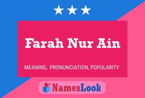 Farah Nur Ain Name Poster