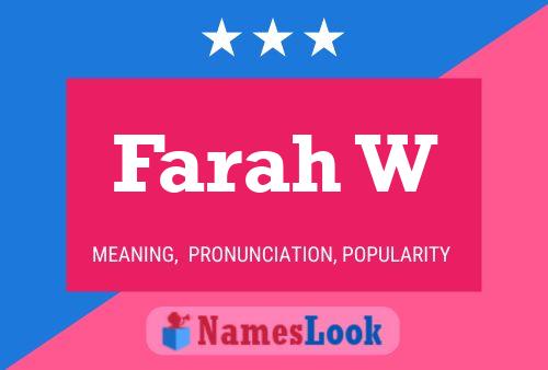 Farah W Name Poster