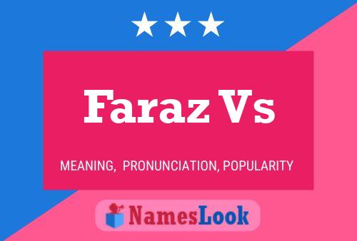 Faraz Vs Name Poster