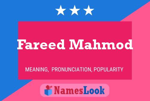 Fareed Mahmod Name Poster