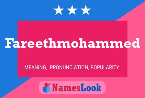 Fareethmohammed Name Poster