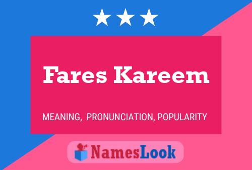 Fares Kareem Name Poster