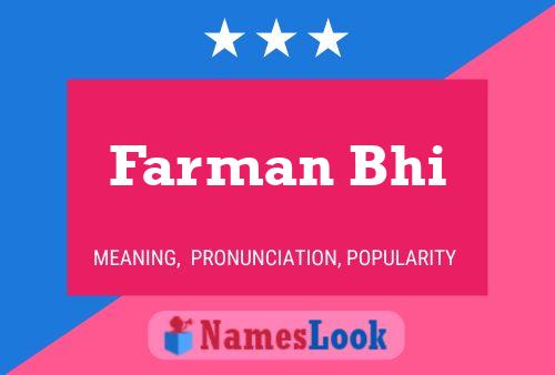 Farman Bhi Name Poster