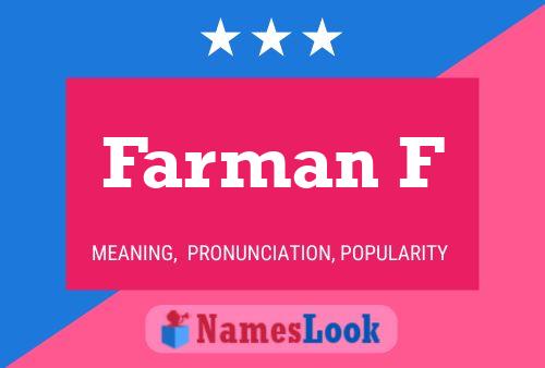 Farman F Name Poster