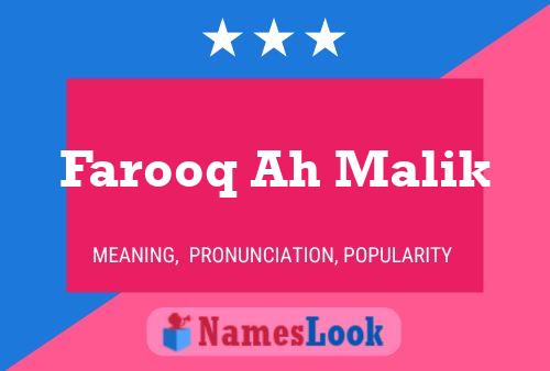 Farooq Ah Malik Name Poster