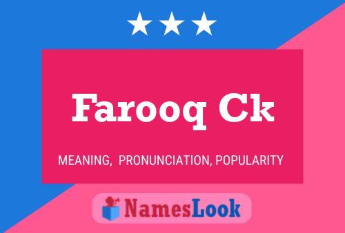 Farooq Ck Name Poster