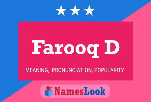 Farooq D Name Poster