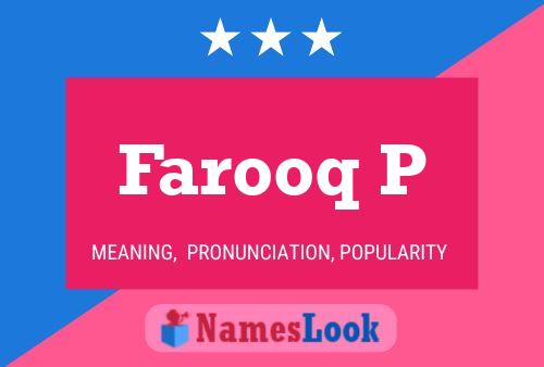 Farooq P Name Poster