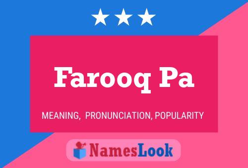 Farooq Pa Name Poster