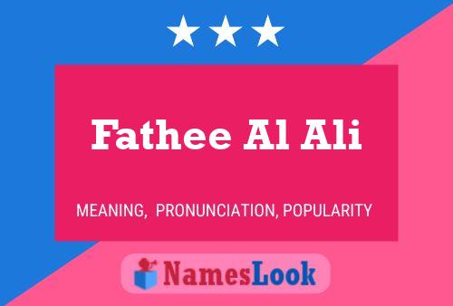 Fathee Al Ali Name Poster