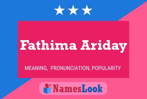 Fathima Ariday Name Poster