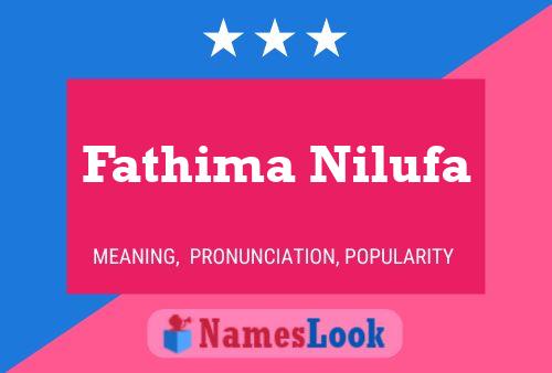 Fathima Nilufa Name Poster