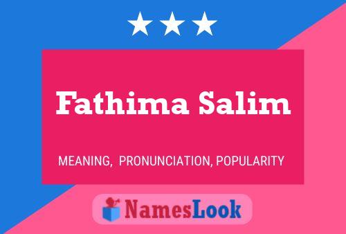 Fathima Salim Name Poster