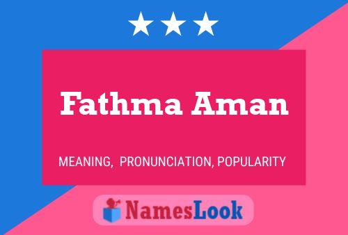 Fathma Aman Name Poster