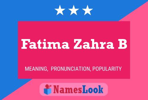 Fatima Zahra B Name Poster