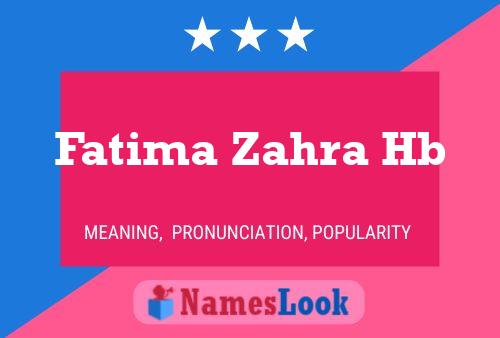 Fatima Zahra Hb Name Poster