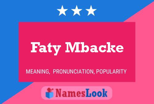 Faty Mbacke Name Poster