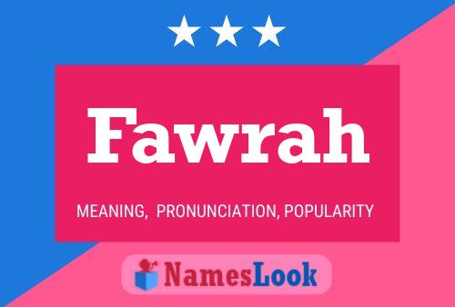 Fawrah Name Poster