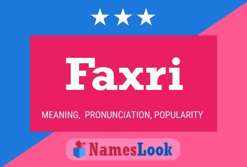 Faxri Name Poster