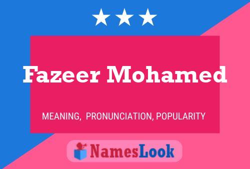 Fazeer Mohamed Name Poster