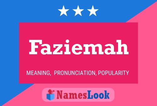 Faziemah Name Poster