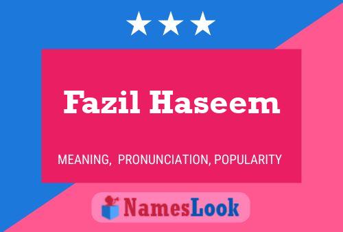 Fazil Haseem Name Poster