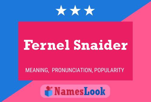 Fernel Snaider Name Poster