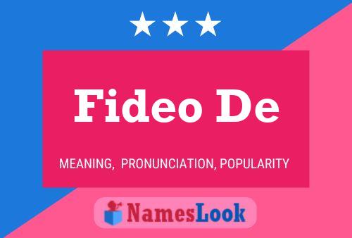 Fideo De Name Poster