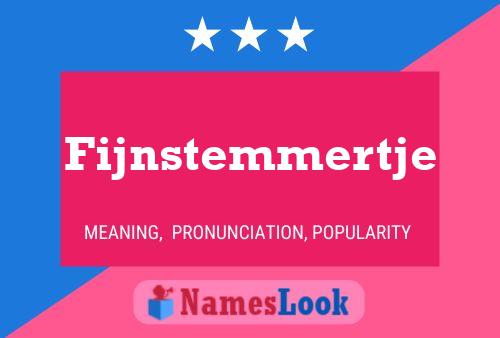 Fijnstemmertje Name Poster