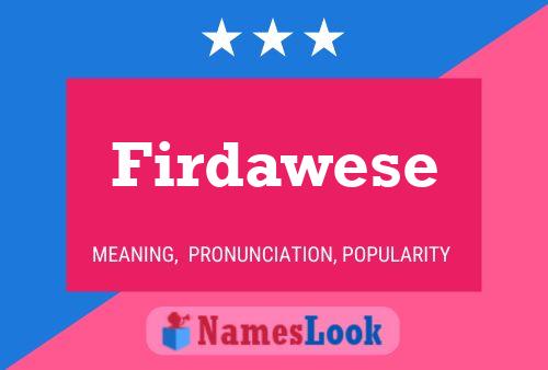 Firdawese Name Poster