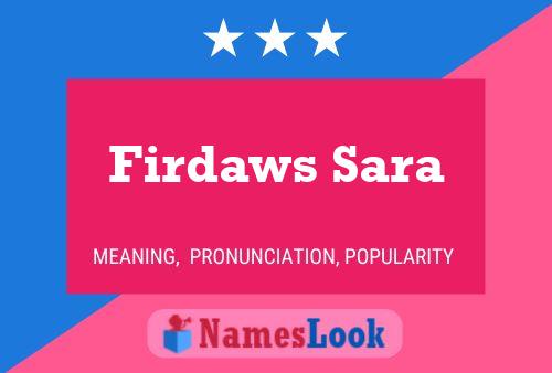 Firdaws Sara Name Poster