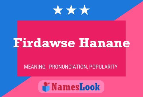 Firdawse Hanane Name Poster