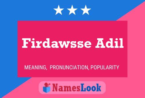 Firdawsse Adil Name Poster