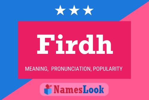 Firdh Name Poster