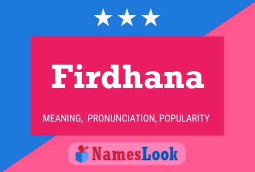 Firdhana Name Poster