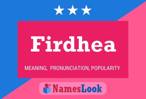 Firdhea Name Poster