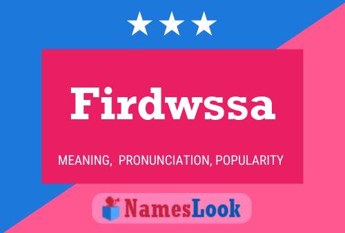 Firdwssa Name Poster