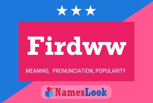 Firdww Name Poster