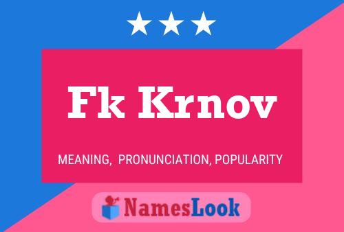 Fk Krnov Name Poster