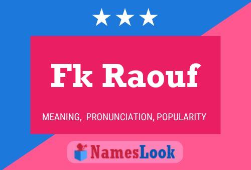 Fk Raouf Name Poster