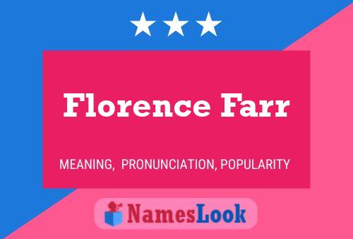 Florence Farr Name Poster