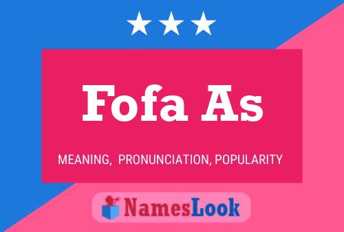 Fofa As Name Poster