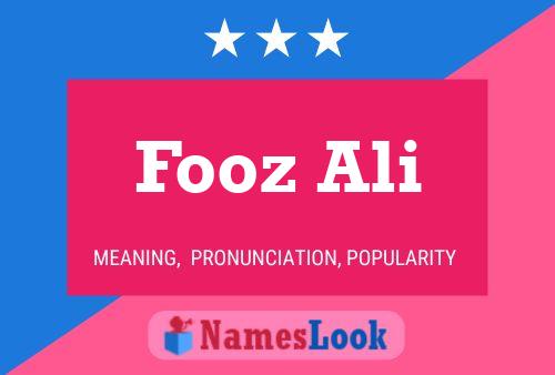 Fooz Ali Name Poster