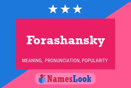 Forashansky Name Poster