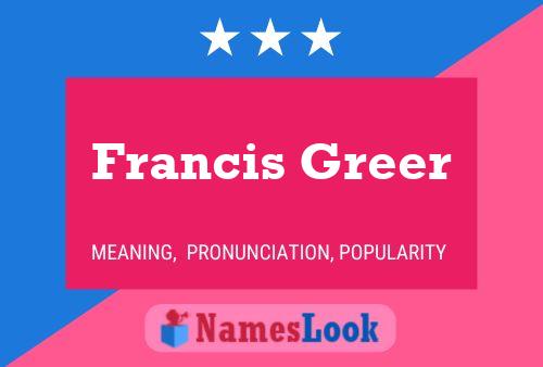 Francis Greer Name Poster