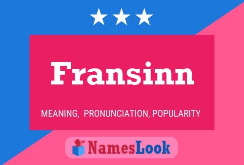 Fransinn Name Poster